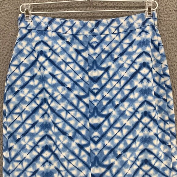 Banana Republic Skirt Womens 2 Blue Tie Dye Chevron Mini Stretch Twill Pencil - Picture 2 of 10